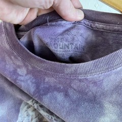The Mountain Tie-Dye Bald Eagle Distressed Faded Purple T-Shirt XL