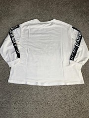 YITEMEI Shirt Mens 44 White Poetic Justice Graphic Long Sleeve Crew Neck