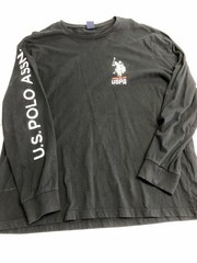 U.S. Polo Assn Shirt Mens 2XL Black Long Sleeve USPA Logo Graphic Crewneck