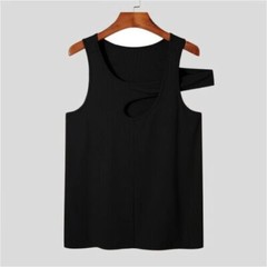Tank Tops Hollow Out T Shirt Men Sexy Gym Vest Polyester S-5XL Summer Undershirt