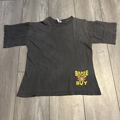 Vintage Bugle Boy Shirt Medium Single Stitch Sun Faded Gradient Neon Rainbow 90s