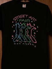 Ann Arbor (Mich) – Street Art Fair – Black Shirt With Graphic Neon Lettering – L