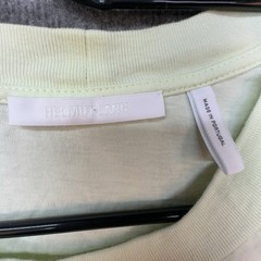 Helmut Lang Mint Green Logo T Shirt Mens L Drawstring Hem Made in Portugal