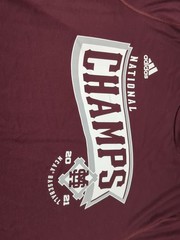 Adidas Creator Tee MSU Baseball National Champs 2021 T-shirt Maroon Men’s Large