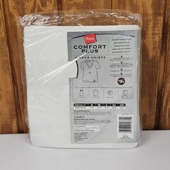 Vintage 2001 Hanes Comfort Plus V-Neck T Shirts Mens Large 2pk White Undershirt