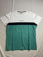Hollister Must-Have Green Whie Mens XL Colorblock Surf Skate Short Sleeve Shirt