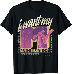 I Want My MTV T-Shirt Classic 90s Retro Colorful Logo Music Video Graphic Tee