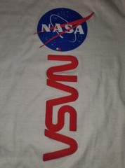 NASA Rare 100% Cotton White Soft Tagless Short Sleeve T-Shirt with Raised Print