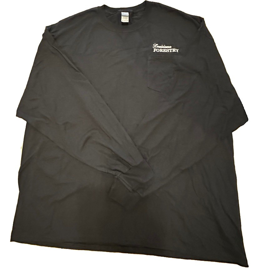 Louisiana Forestry Long Sleeve Pocket T Shirt Black Gildan Ultra Cotton 3XL