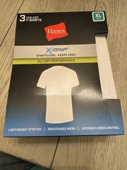 XL Hanes Men 3 Pack Tagless X-Temp All day Performance T-Shirts NIP