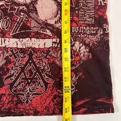 Archaic by Affliction Shirt Mens Small Red Black Double Sided Graphic Buckle Y2K