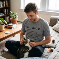 Mens Cat Dad Definition T Shirt Funny Father’s Day Pet Kitty Animal Lover