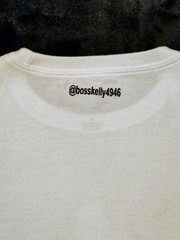 White “Boss Kelly” Logo Cotton Crew Neck Short Sleeve T-Shirt ( S,M,L,XL ,2XL)