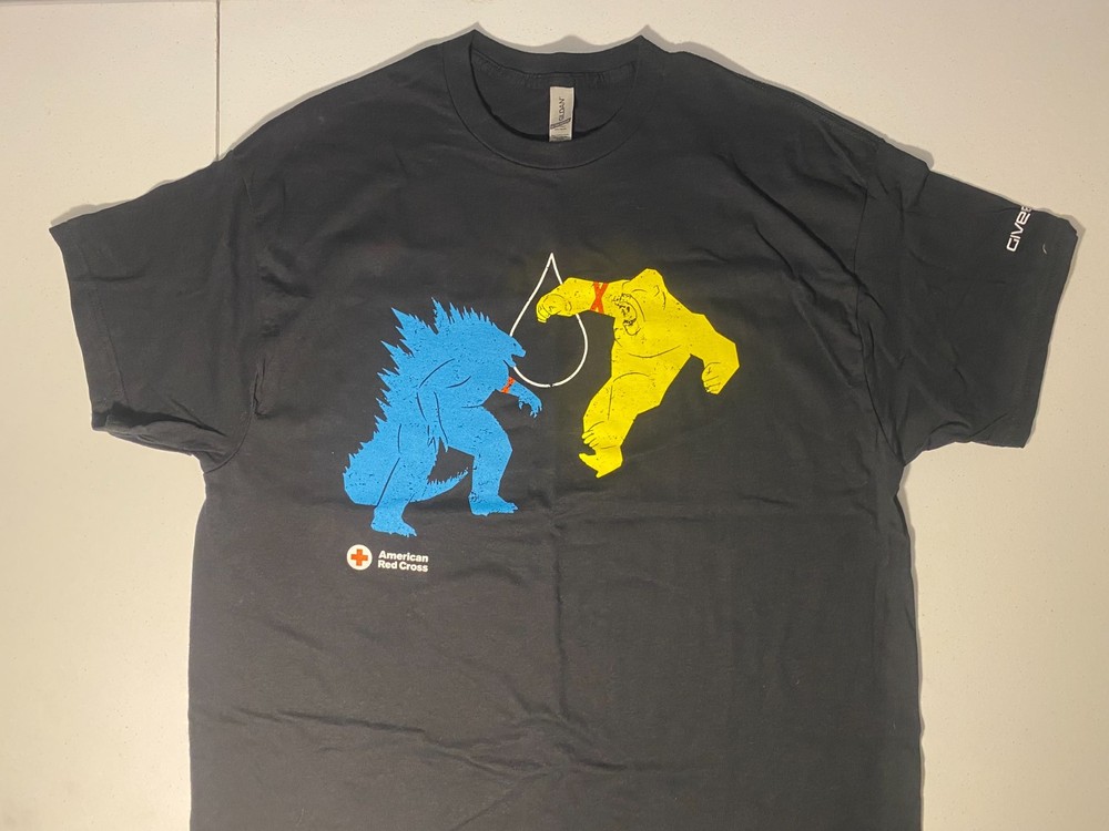 American Red Cross Godzilla X Kong The New Empire XL T-Shirt – Blood Donor Shirt