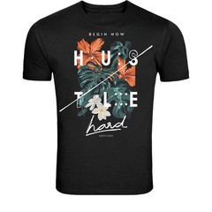 Begin Now Hustle To Life Tropical Flowers T-Shirt – Motivational