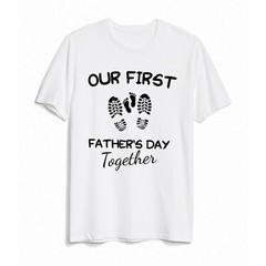 New Our First Father’s Day Cotton Gift For Dad White S to 5XL Tee Shirt