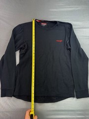 Wrangler Black Knit Long Sleeve Work Shirt Mens Size Medium Stretch