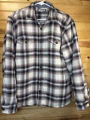 Carbon 2 Cobalt Fleece Lined Blue Plaid Button Up Jac-Shirt Shacket Medium Tall