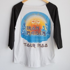 Vintage 1988 Iron Maiden Seventh Son Tour Raglan Shirt Double Sided Rare S