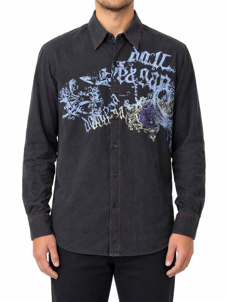 D&G Dolce & Gabbana Vintage Graphic Shirt Men Tagged XXXL Fits L XL