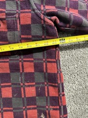 Vintage 60s Champion Cotton Red Plaid Flannel Shirt Size L Gusset Paint Splatter