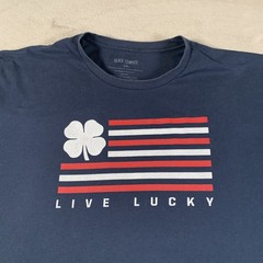 Black Clover Shirt Mens 2XL Live Lucky Clover Patriotic Foxworth Graphic Tee