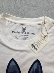 Psycho Bunny Men’s Hassop Graphic Tee White Pima Cotton T-Shirt Size 5 M NWT