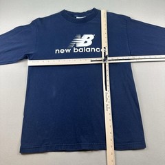 Vintage New Balance T-Shirt Mens Medium Navy Blue Running Long Sleeve USA 90s