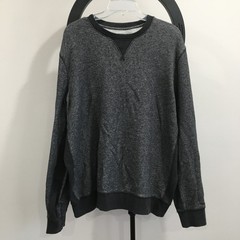 VINCE Mens sz XL/Large Marled Dark Gray White Ribbed Inserts Pullover Shirt