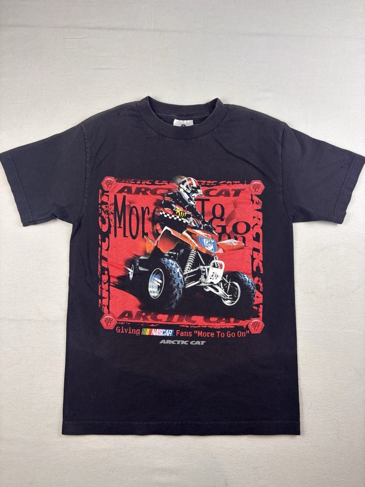 Vintage Arctic Cat Shirt Size Small Black Short Sleeve Motocross ATV UTV 90s