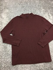 John Ashfort Mock Neck Shirt Mens Size Large Dark Red / Brown Stretch