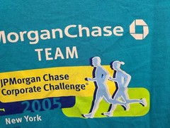 2005 JPMorgan Chase Corporate Challenge Team Adult Cyan XL TShirt