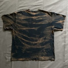 Vintage 1990s Nike T Shirt Mens Large Black Bleach Dye Swoosh Embroidered USA