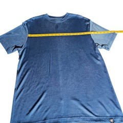 Stacy Adams Mens XL Blue Textured Ribbed Short Sleeve Crewneck T-Shirt