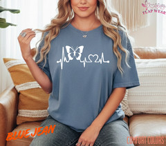 Unisex Butterfly Heartbeat Lifeline T shirt Men T shirt Women valanity Romantic