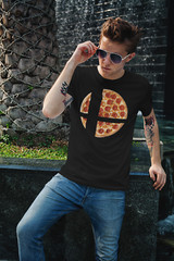Super Smash Bros Pizza T-Shirt Unisex Adult Funny Sizes Food Ultimate Game New