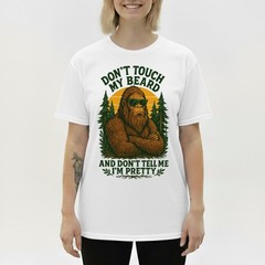 Sasquatch Beard T-Shirt Funny Retro Bigfoot Don’t Touch My Beard Humorous Tee