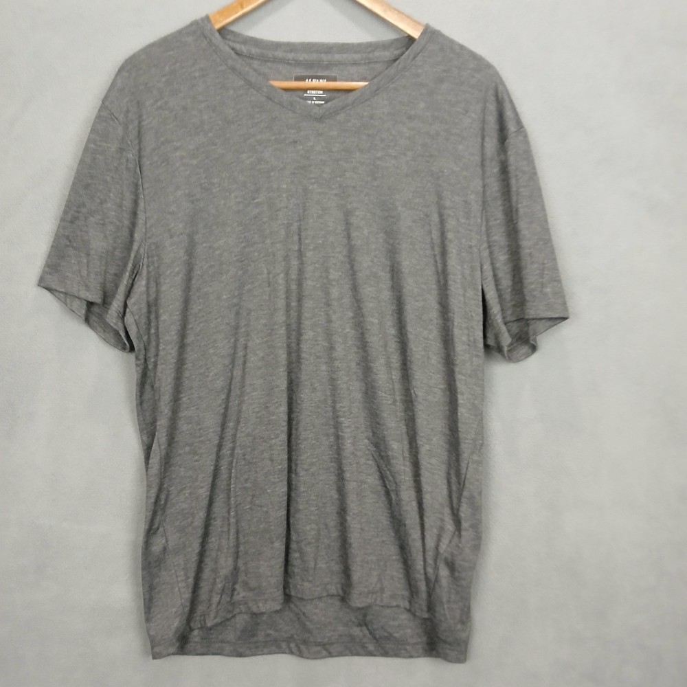 Alfani Fitness T Shirt Mens Large Gray Stretch Performance Short Sleeve Casual
