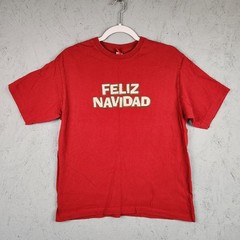 Vintage Feliz Navidad Shirt Mens Medium Red Christmas Holiday Funny Graphic Y2k