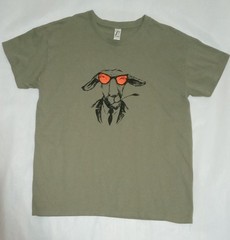 Donkey / Goat with Sunglasses Green T-Shirt SOL’S REGENT Size L 100% Cotton