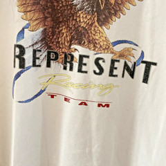 Represent Racing Team Men’s White T Shirt with Eagle on chest Size Medium