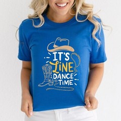 It’s Line Dance Time Country Western Boots Men Women T-Shirt