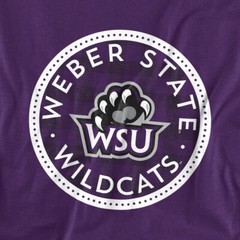 Weber State University Adult T-Shirt Plaid Badge, Purple, S-4XL