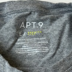 APT 9 Shirt Mens Large Gray Olive Green Premier Flex Crewneck Casual Tee Soft