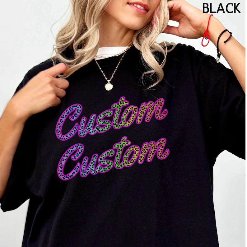 Custom Rainbow Cheetah T-Shirt, Retro 90s Party Animal Tee