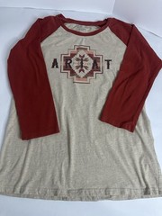 Ariat Women’s Classic Fit 3/4 Sleeve Raglan Graphic Tee Beige/Red L