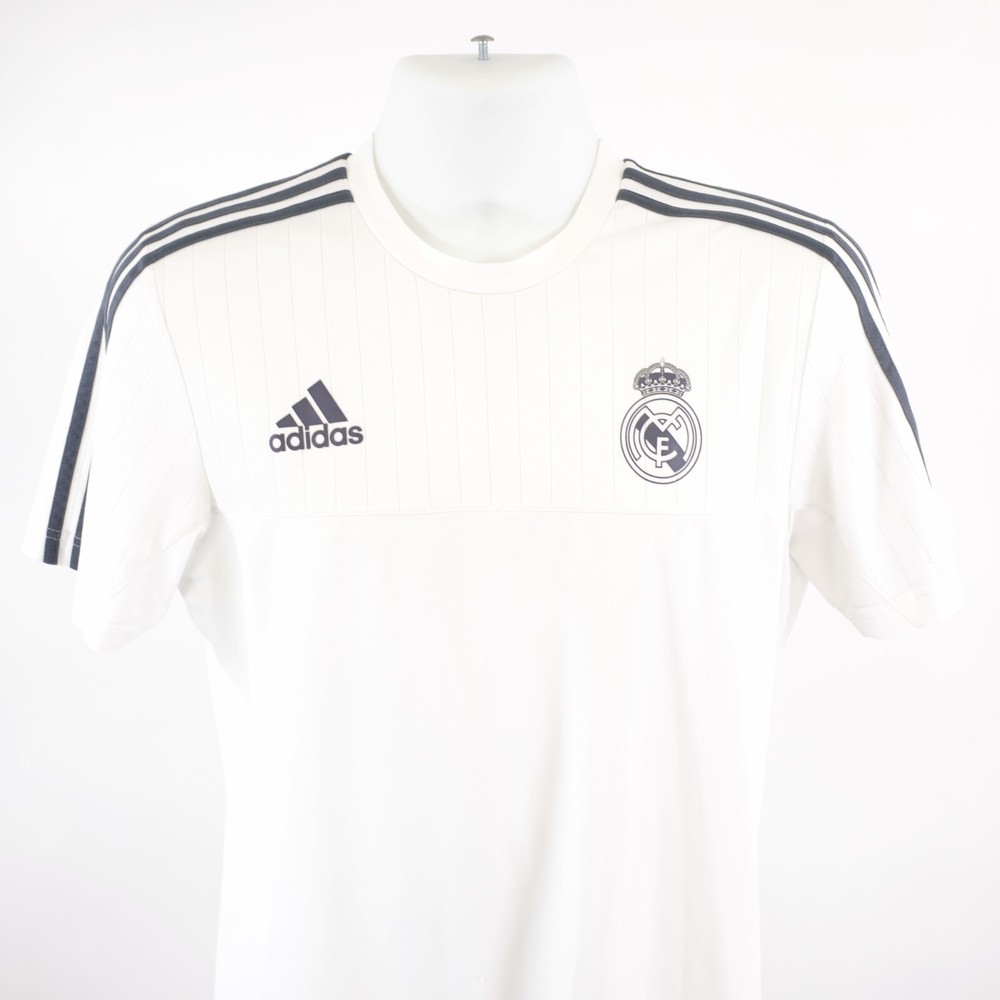 DAMAGED Adidas Halla Madrid White Medium Climacool Jersey T-Shirt