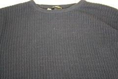 MANI Vintage Mens Black Crew Neck Tee Fine Cable Knit Cotton Rayon Blend Large