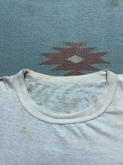 Vintage 1940s 50s blank white t shirt soft cotton distressed boxy large
