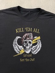 Vintage 80s Paper Thin Kill Em All Let GOD Sort Em Out Lil Wayne Shirt Small S